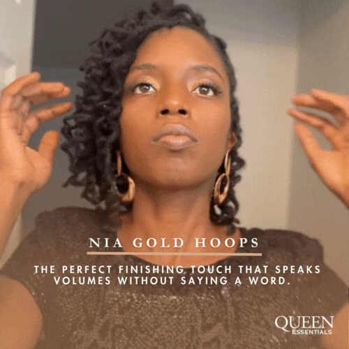 Elevate Your Self-Care Routine with Queen Essentials' Nia Gold Hoops